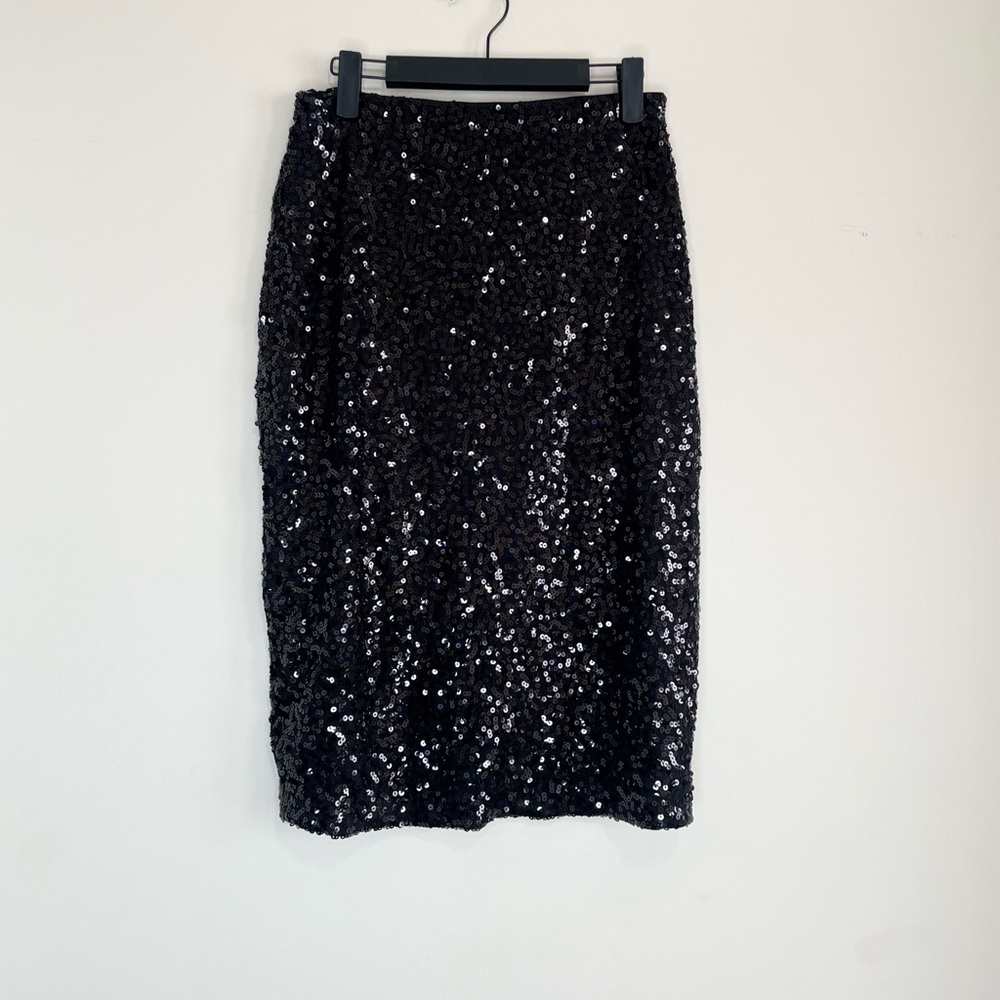 Dazzling Black Sequin Pencil Skirt